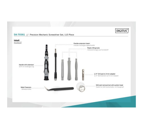 Набір інструментів Digitus Precision Screwdriver Set 115 (DA-70361)