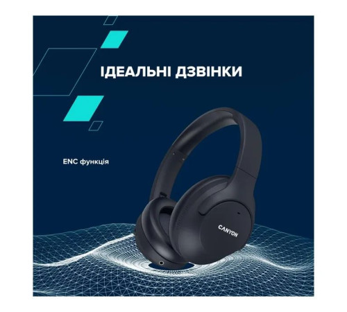 Наушники Canyon OnRiff 10 ANC Bluetooth Black (CNS-CBTHS10BK)