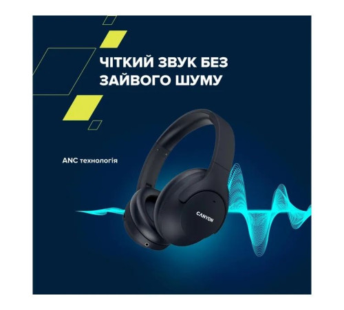 Наушники Canyon OnRiff 10 ANC Bluetooth Black (CNS-CBTHS10BK)
