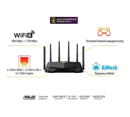 Маршрутизатор ASUS TUF-AX6000 (90IG07X0-MO3C00)