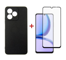 Чехол для мобильного телефона Dengos Kit for Realme C53 case + glass (Black) (DG-KM-47)