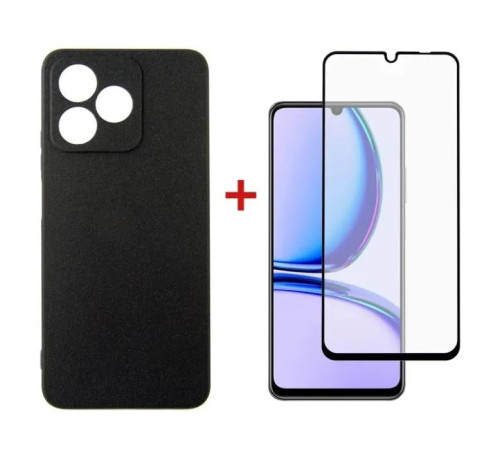Чохол до мобільного телефона Dengos Kit for Realme C53 case + glass (Black) (DG-KM-47)