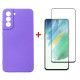 Чохол до мобільного телефона Dengos Kit for Samsung Galaxy S21 FE case + glass (Purple) (DG-KM-40)