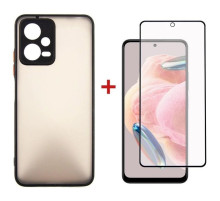 Чохол до мобільного телефона Dengos Kit for Xiaomi Redmi Note 12 5g case + glass (Black) (DG-KM-28)