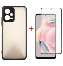 Чохол до мобільного телефона Dengos Kit for Xiaomi Redmi Note 12 5g case + glass (Black) (DG-KM-28)