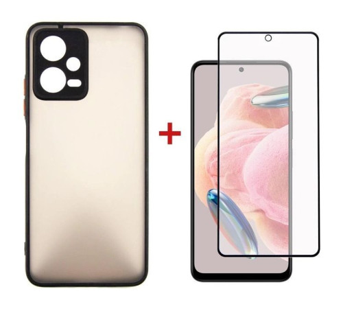 Чохол до мобільного телефона Dengos Kit for Xiaomi Redmi Note 12 5g case + glass (Black) (DG-KM-28)