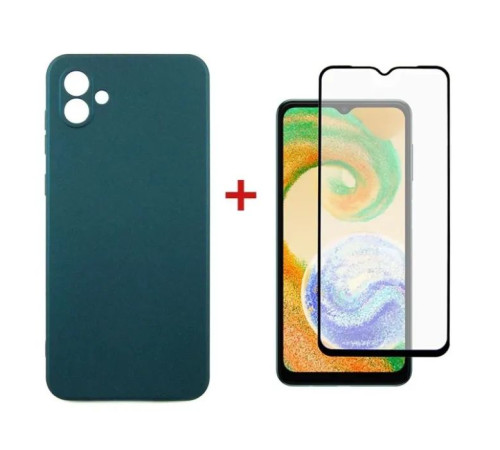 Чохол до мобільного телефона Dengos Samsung Galaxy A04 Case + Glass (Green) (DG-KM-75)