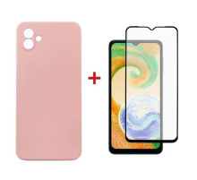 Чохол до мобільного телефона Dengos Samsung Galaxy A04 Case + Glass (Pink) (DG-KM-74)