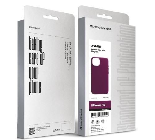 Чохол до мобільного телефона Armorstandart FAKE Leather Case Apple iPhone 15 Deep Purple (ARM76290)