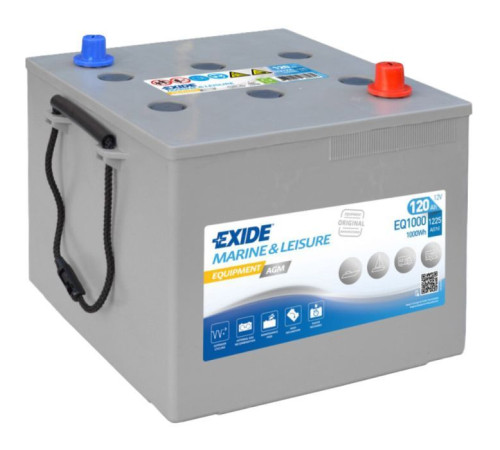 Аккумулятор автомобильный EXIDE Equipment AGM 120Ah клеммы по центру (1225EN) (EQ1000)