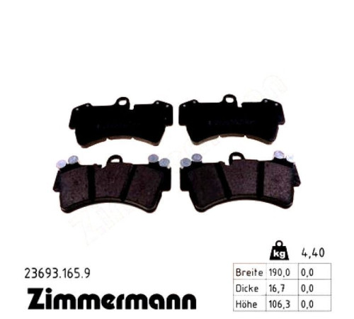Гальмівні колодки ZIMMERMANN 23693.165.9