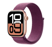 Смарт-часы Apple Watch Series 10 GPS 42mm Rose Gold Aluminium Case with Plum Sport Loop (MWWK3QH/A)