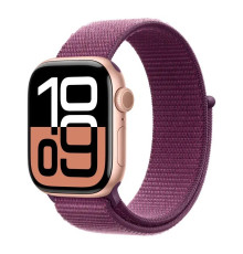 Смарт-годинник Apple Watch Series 10 GPS 42mm Rose Gold Aluminium Case with Plum Sport Loop (MWWK3QH/A)
