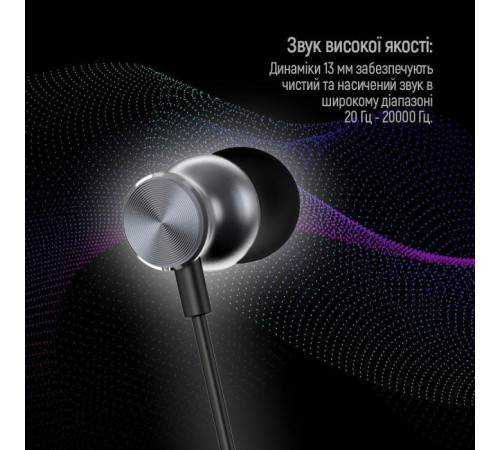 Наушники ColorWay 3.5 mm Wired Earphone UrbanBeat Black (CW-WD03BK)