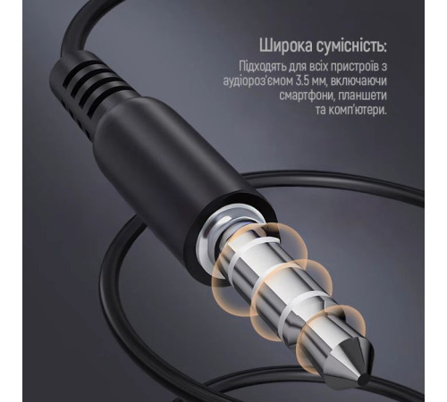 Наушники ColorWay 3.5 mm Wired Earphone UrbanBeat Black (CW-WD03BK)