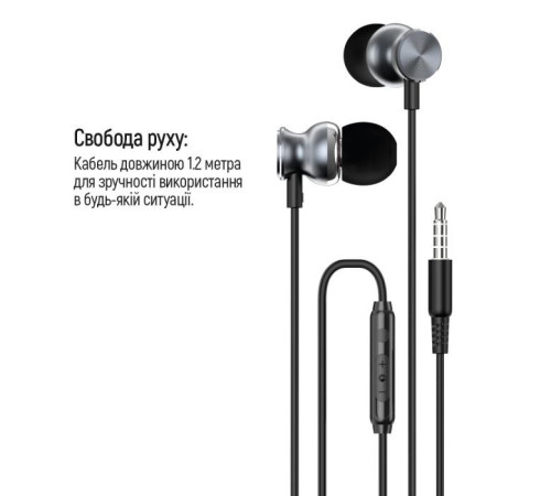 Наушники ColorWay 3.5 mm Wired Earphone UrbanBeat Black (CW-WD03BK)
