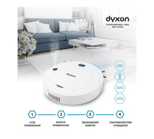 Пылесос DYXON MEGAVAC 1200S Wet Clean Whi (DXNVCMGVC1200SW)