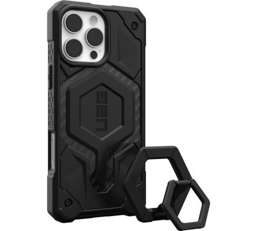 Чохол до мобільного телефона UAG iPhone 16 Pro Max, Monarch Pro Magsafe Carbon Fiber/Black Stand (1144571BV01)