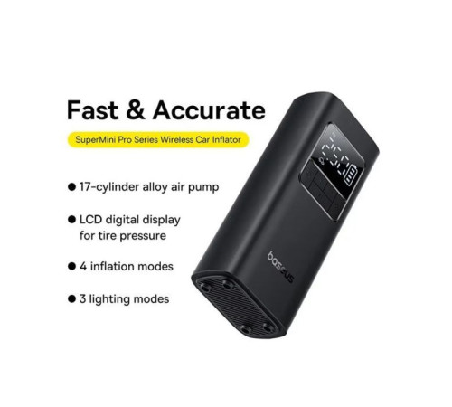Автомобильный компрессор Baseus Super Mini Pro Black (C1115930011100)