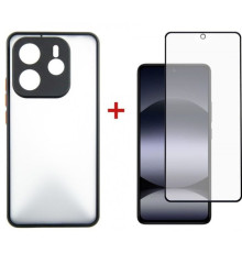 Чохол до мобільного телефона Dengos Kit Xiaomi Redmi Note 14 5G case Matte + glass (Black) (DG-KM-127)