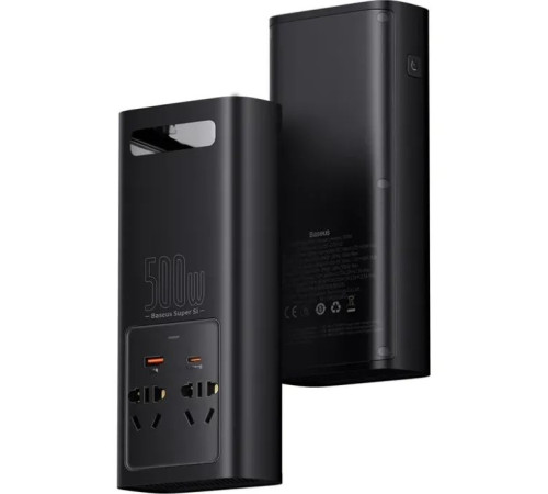 Автомобільний інвертор 12V/220V 500W Super Si Power Inverter CN/EU Black Baseus (CGNB000101)