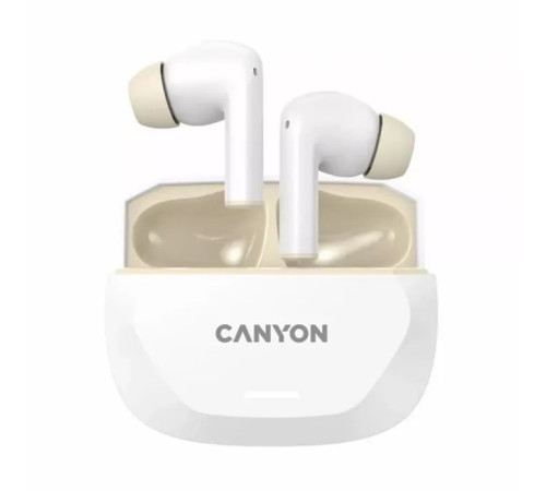 Наушники Canyon Hexagon 7 TWS ANC+ENC Wireless Charge White/Beige (CNS-TWS7WB)