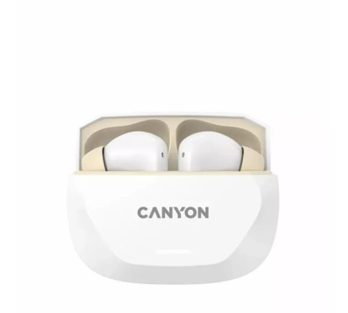 Наушники Canyon Hexagon 7 TWS ANC+ENC Wireless Charge White/Beige (CNS-TWS7WB)