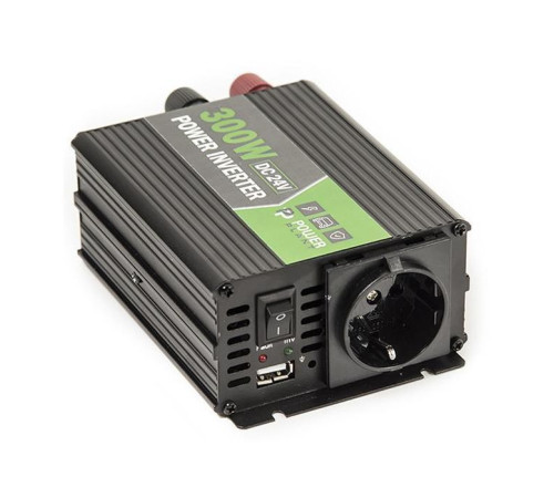 Автомобільний інвертор 24V/220V 300W, USB 5V 1A, HYM300-242 PowerPlant (KD00MS0002)