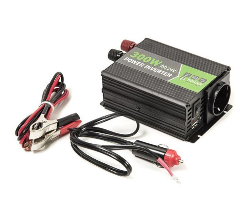 Автомобільний інвертор 24V/220V 300W, USB 5V 1A, HYM300-242 PowerPlant (KD00MS0002)