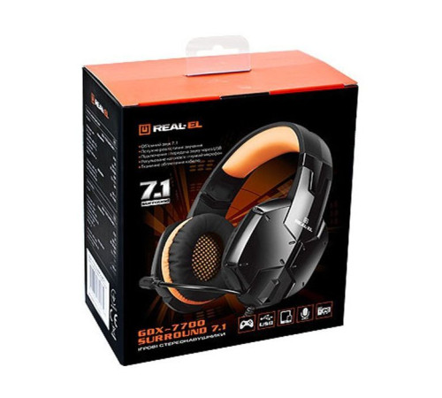 Навушники REAL-EL GDX-7700 SURROUND 7.1 black-orange
