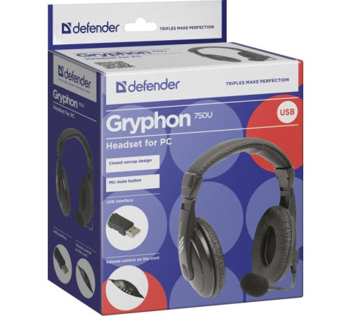 Навушники Defender Gryphon 750U USB (63752)