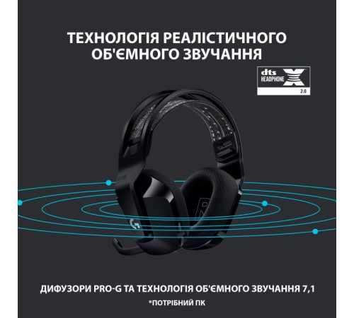 Наушники Logitech G733 Lightspeed Wireless RGB Gaming Headset Black (981-000864)