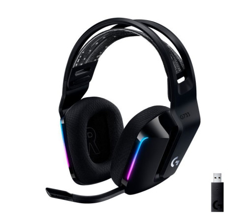 Наушники Logitech G733 Lightspeed Wireless RGB Gaming Headset Black (981-000864)