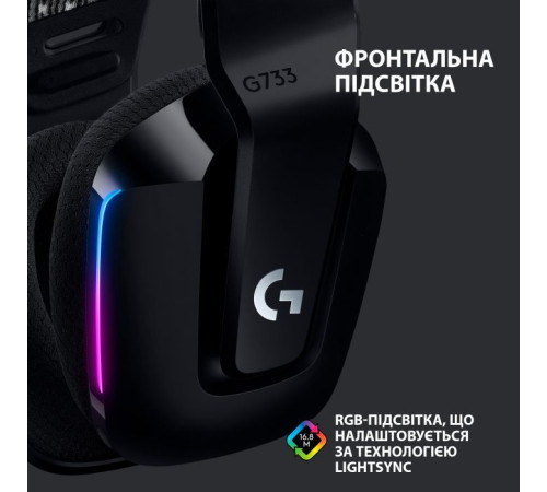 Наушники Logitech G733 Lightspeed Wireless RGB Gaming Headset Black (981-000864)