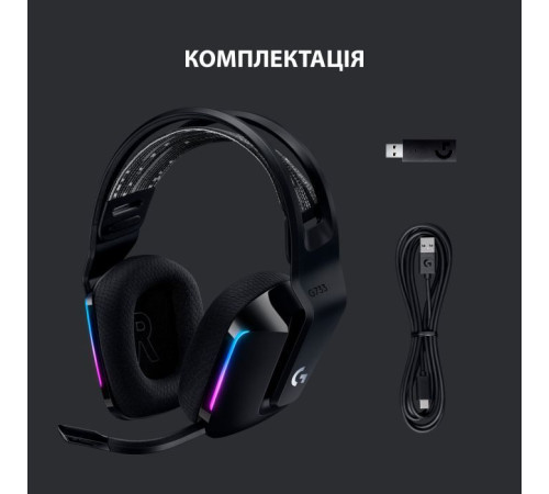 Наушники Logitech G733 Lightspeed Wireless RGB Gaming Headset Black (981-000864)