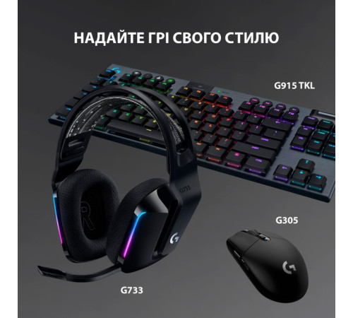 Наушники Logitech G733 Lightspeed Wireless RGB Gaming Headset Black (981-000864)