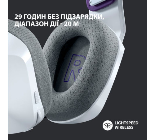 Навушники Logitech G733 Lightspeed Wireless RGB Gaming Headset White (981-000883)
