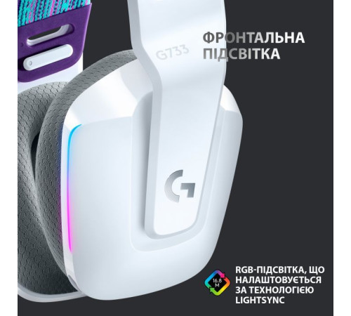 Навушники Logitech G733 Lightspeed Wireless RGB Gaming Headset White (981-000883)