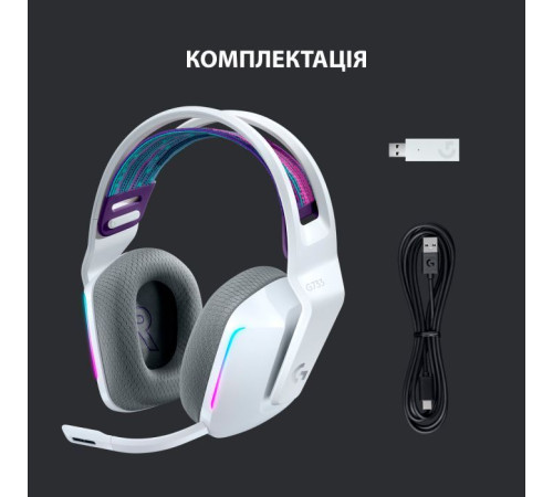 Навушники Logitech G733 Lightspeed Wireless RGB Gaming Headset White (981-000883)