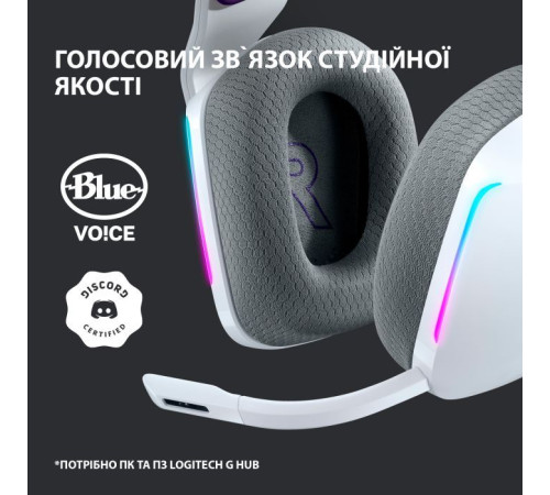 Навушники Logitech G733 Lightspeed Wireless RGB Gaming Headset White (981-000883)