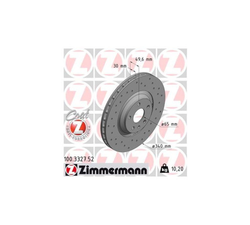 Гальмівний диск ZIMMERMANN 100.3327.52