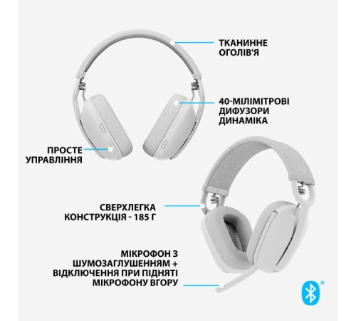 Навушники Logitech Zone Vibe 100 Wireless Off-White (981-001219)