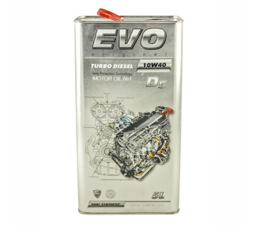 Моторна олива EVO D5 10W-40 TURBO DIESEL 5L (D5 5L 10W-40 TURBO DIESEL)