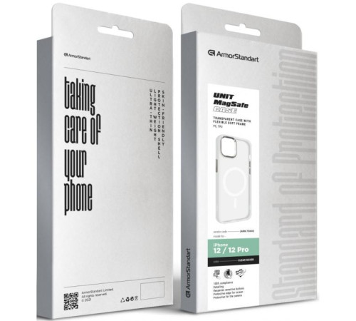 Чохол до мобільного телефона Armorstandart Unit MagSafe Apple iPhone 12/12 Pro Matte Clear Silver (ARM70444)