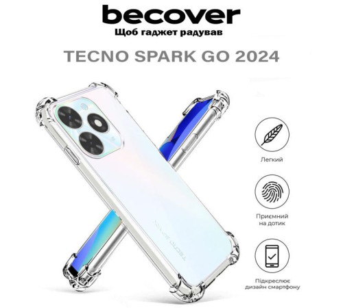 Чохол до мобільного телефона BeCover Anti-Shock Tecno Spark Go 2024 (BG6) Clear (710616)