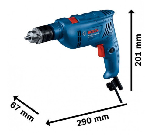 Дриль Bosch GSB 600, 600Вт, 1-10 мм, 3000 об/хв, 48000 уд/хв (0.601.1A0.320)