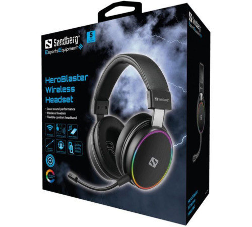 Навушники Sandberg HeroBlaster Bluetooth Led Headset Black (126-42)