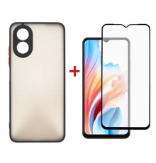 Чохол до мобільного телефона Dengos Kit for OPPO A38 case + glass (Black) (DG-KM-05)
