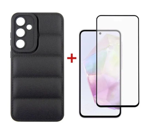 Чохол до мобільного телефона Dengos Kit for Samsung Galaxy A35 5G case + glass (Black) (DG-KM-56)