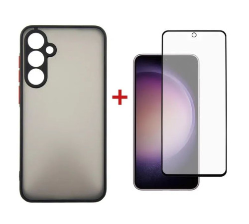 Чохол до мобільного телефона Dengos Kit for Samsung Galaxy S23 FE case + glass (Black) (DG-KM-11)